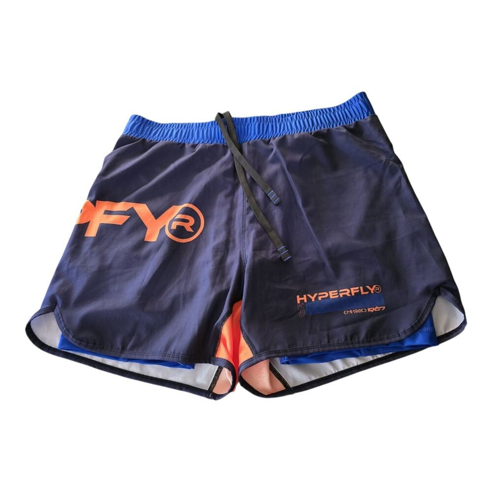 Hyperfly BJJ Cyberfly Core Blue Orange Shorts w Liner Adult SZ 36